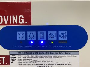 A photo of a light panel on a BSC that shows the troubleshoot feature